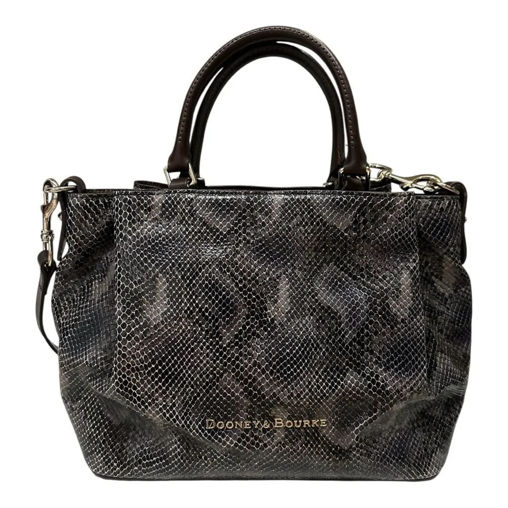 Dooney & Bourke City Python Barlow Purse Satchel w Shoulder Strap & Dust Bag